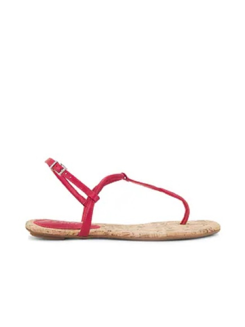 Red T-Strap Cork Footbed Women's Sandals by Alfred Sung